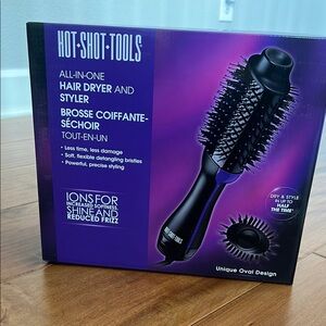 Black Hair Styling Tool with Spiral Bristles